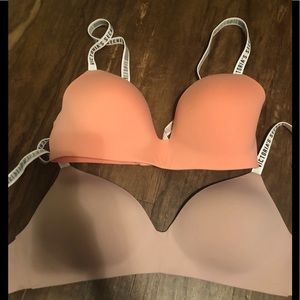 Coral and tan VS bras